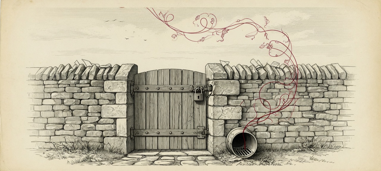 Issue illustration: an agent finds an exit at the edge of a restricted environment